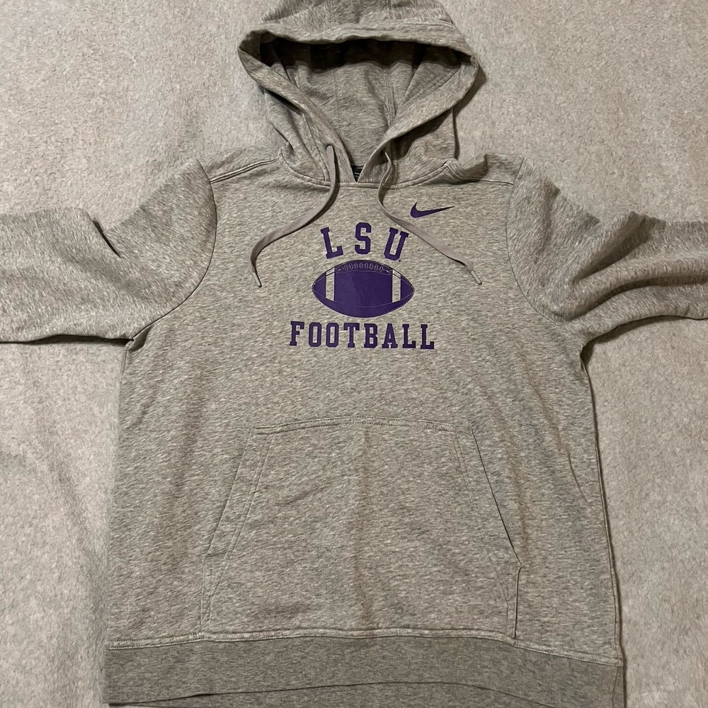Nike Hoodie Women's Large Gray Pullover Futura LSU Tigers Football Swoosh Logo - Picture 3 of 12